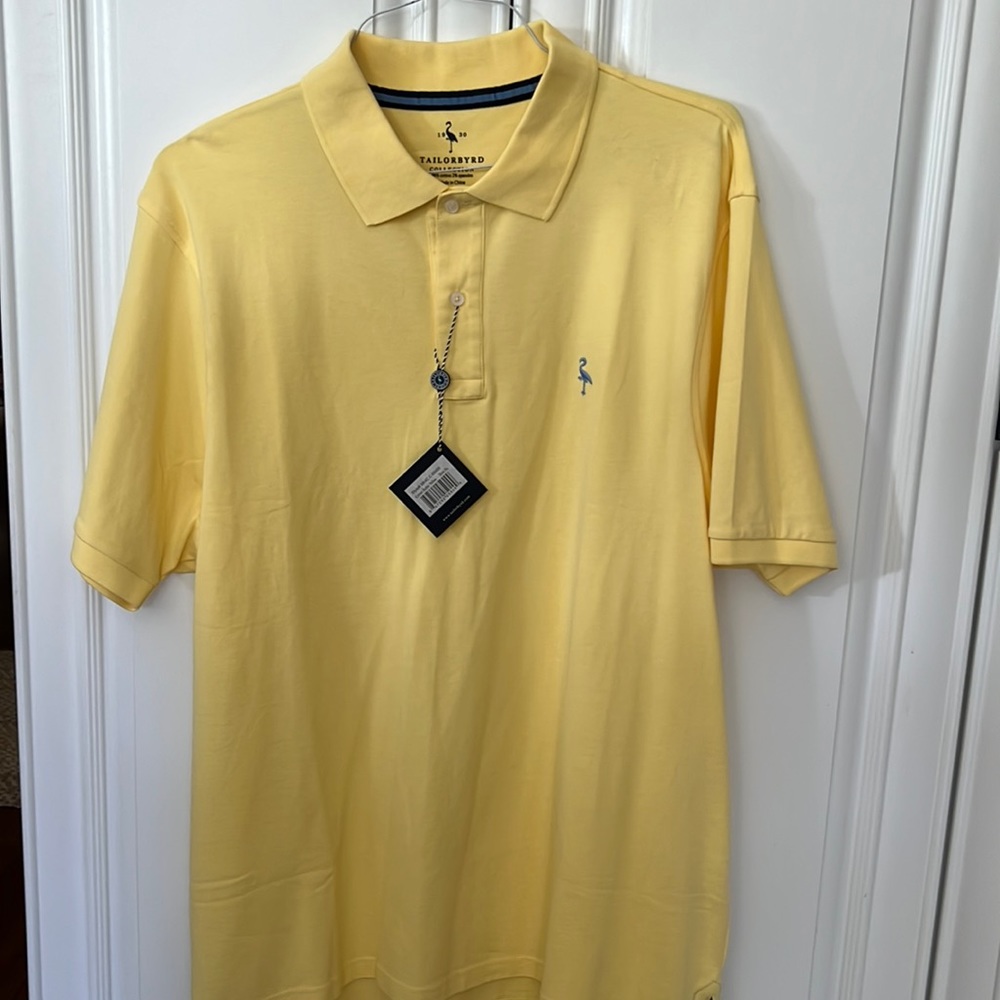 NWT men's  TailorByrd yellow polo size XL